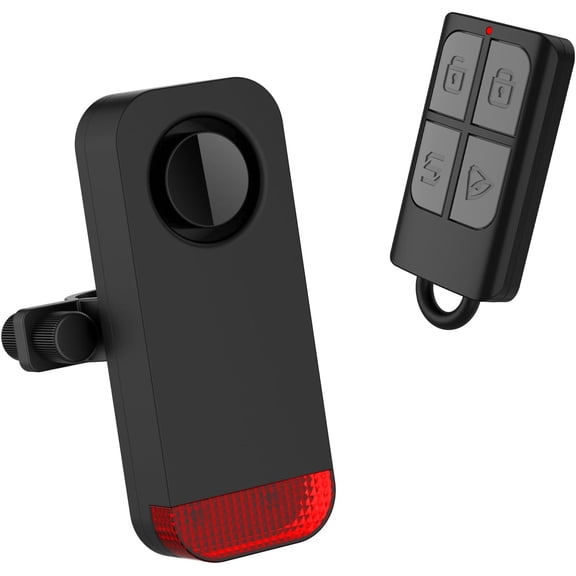 Bike Alarm for eBike, 120dB Anti-Theft Alarm with Remote for Bicycle/Electric Scooter/Motorcycle/Moto, Wireless Motion Vibration Sensor Antitheft Alert System with Warning Light