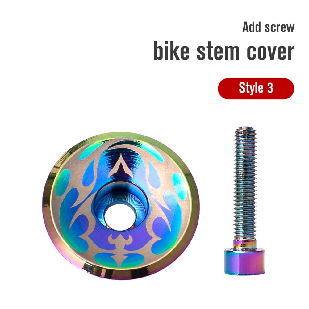 Capuchon De Potence Vélo En Alliage Aluminium 1-1/8" - Pour VTT, Route, XC, FR - Couleurs Titane, Or, Multicolore - Usiné CNC, Durable - 3