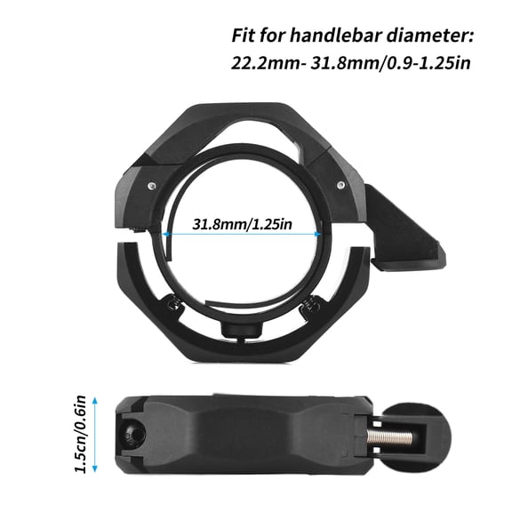 Bike Aluminum Alloy Compact Cycling Ring With Adjustable Adapter For 22.2mm-31.8mm Handlebar