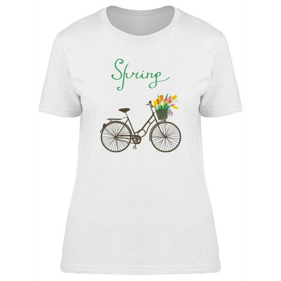 Bike And Flowers T-Shirt Women -Image by Shutterstock, Female XX-Large