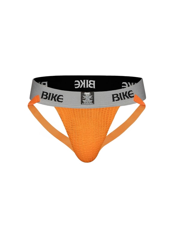 Classic Jockstrap | Soft Cotton Pouch, 2 Elastic Waistband for Comfort & Support | Perfect for Sports & Style, Orange, Medium