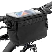 Bike Bag For Bicycles, BUSATIA Bike Handlebar Bag,Bicycle Bag Large Bicycle Front Storage Pouch Bag,6.5 inch Transparent Pouch with Shoulder Strap
