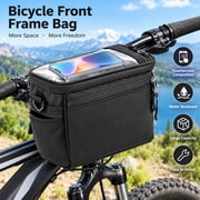 Bike Bag For Bicycles, BUSATIA Bike Handlebar Bag,Bicycle Bag Large Bicycle Front Storage Pouch Bag,6.5 inch Transparent Pouch with Shoulder Strap