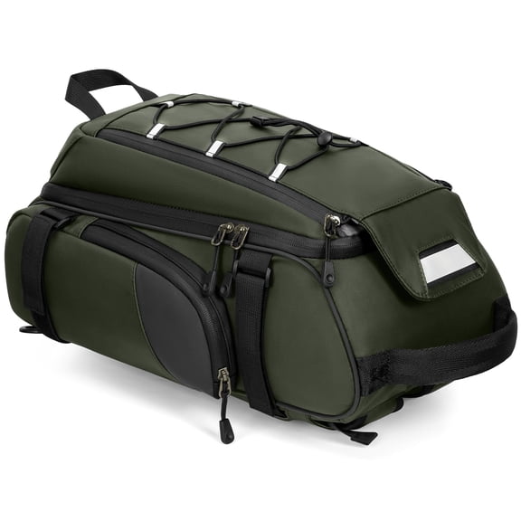 Bike Bags for Bicycle Rear Rack 15L Waterproof Bike Ebike Trunk Pannier Saddle Bag with Rain Cover Bike Accessories Backpack Shoulder Bag for Commuter Travel Outdoor, Blue