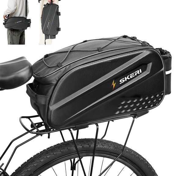 Skeri Bike Bags for Bicycle Rear Rack, 10L Hard Shell Bag, Single-shoulder bag for Commuter Travel Outdoor