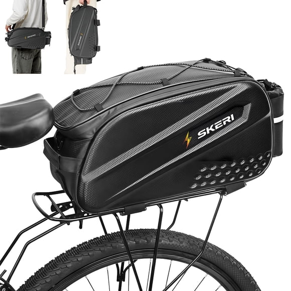 Skeri Bike Bags for Bicycle Rear Rack, 10L Hard Shell Bag, Single-shoulder bag for Commuter Travel Outdoor