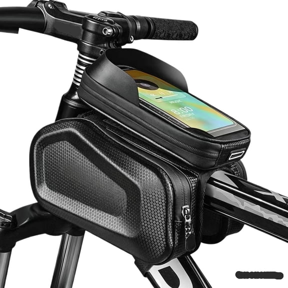 Bike Bags for Bicycles,Bike Phone Front Frame Bag,Waterproof Bicycle Phone Mount Top Tube Cycling Frame Bag Bike Phone Holder Bag Bike Accessories Bag with TPU Touch Screen Sun Visor Fit 7inch