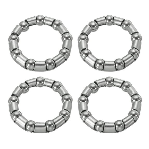 Uxcell Bike Ball Crank Bearing 45mm x 9 Balls, Stainless Steel Bicycle Bearings Replacement Bike Parts, Silver 4 Pack
