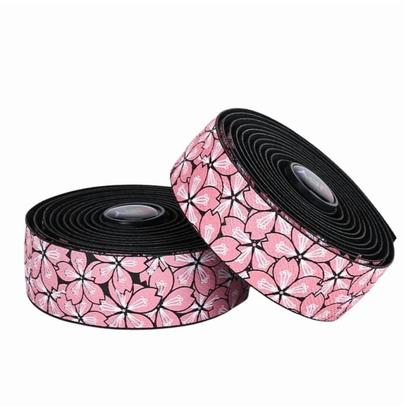 Bike Bar Tape -Pattern Road Bicycle Handlebar Cover Bike Handles Strap Anti Slip Shock Handles Tape Black-Pink