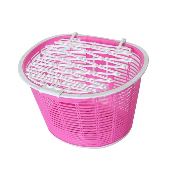 Bike Basket Carrier Durable Sundries Container Detachable Bicycle Front Basket Handlebar Bike Basket for Folding Bike Outdoor pink