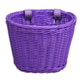 thumbnail image 1 of Bike Basket - Durable Front Bicycle Bike Baskets - Handmade Woven Wicker Bike Basket with Adjustable Leather Straps - 9.8x7x7.4 Inch(Purple), 1 of 5