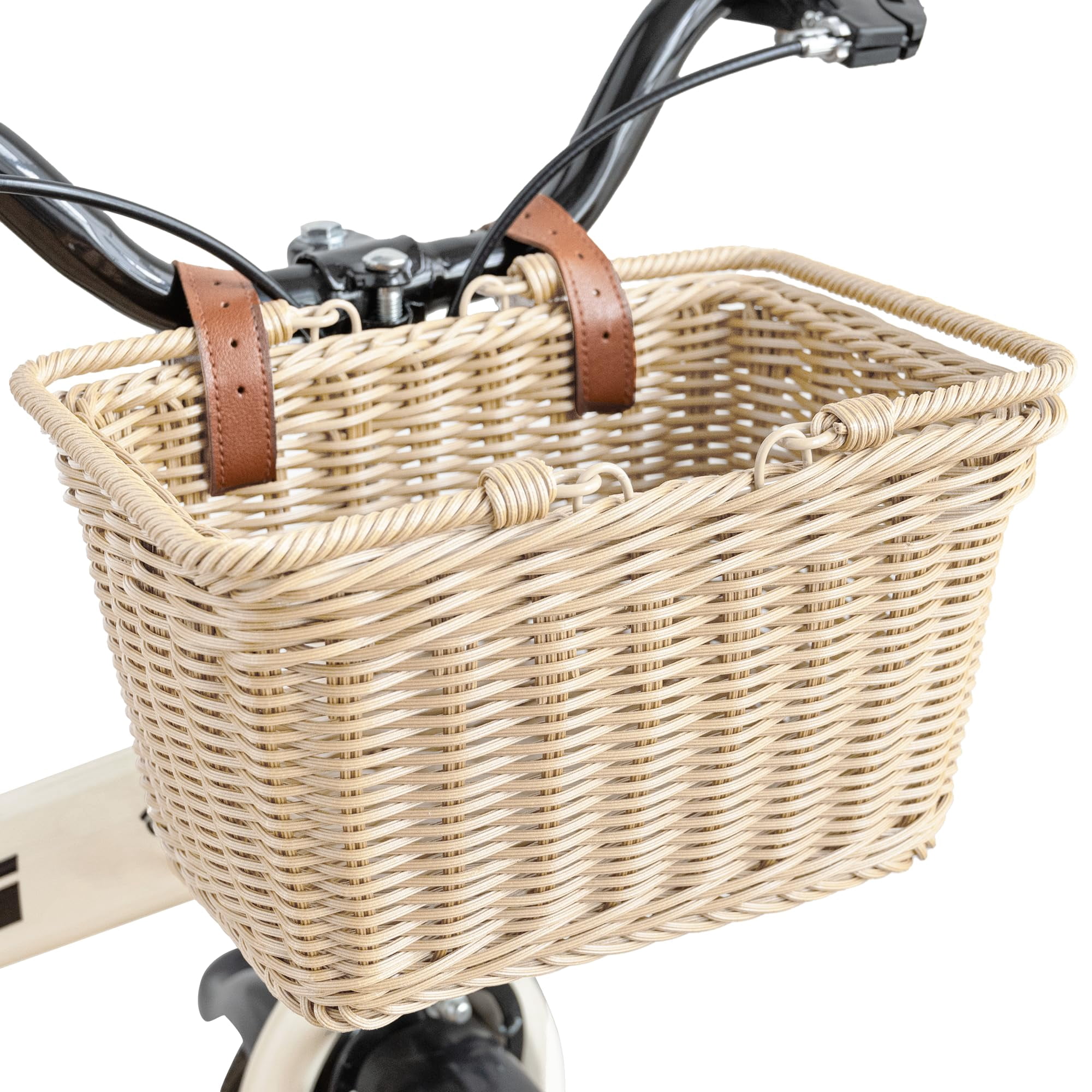 Bike Basket, Front Bicycle Bike Baskets, Small Wicker Bike Basket , Small Wicker Basket for Bike, 1-Pack