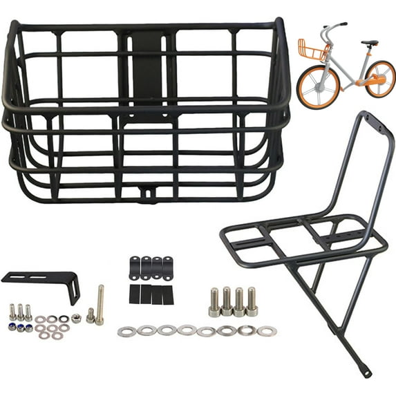 Bike Basket - Front Handlebar Storage Rack, Sturdy Wire Cargo Carrier, Precise Secure Mounting System, Cycling Accessory, Fits All Bicycle Styles, for Shopping School Picnic