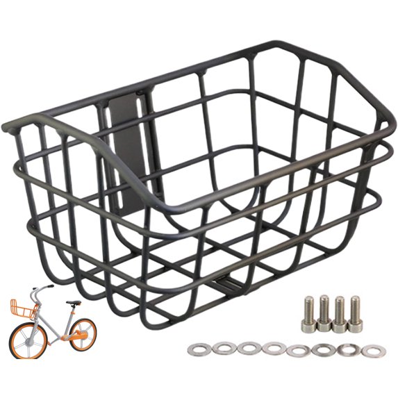 Bike Basket - Front Handlebar Storage Rack, Sturdy Wire Cargo Carrier, Precise Secure Mounting System, Cycling Accessory, Fits All Bicycle Styles, for Shopping School Picnic