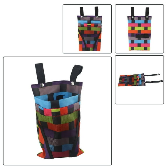 Bike Basket Multi-Purpose Detachable Waterproof Front Basket for Bikes, Scooters Colorful Lattice