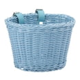thumbnail image 1 of Bike Basket, Woven Bike Basket For Childrens Bikes Waterproof Childrens Bicycles Front Basket With Adjustable Leather Belt Handlebar Storage Container (Blue) Home Decor, 1 of 5