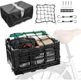 thumbnail image 1 of Bike Basket Rear, Folding Large Capacity Rear Bike Baskets, Collapsible Bicycle Storage Bike Milk Crate Rear Rack,Waterproof Cover for Shopping,Outings,Pets E-Bike Accessories (Black), 1 of 7