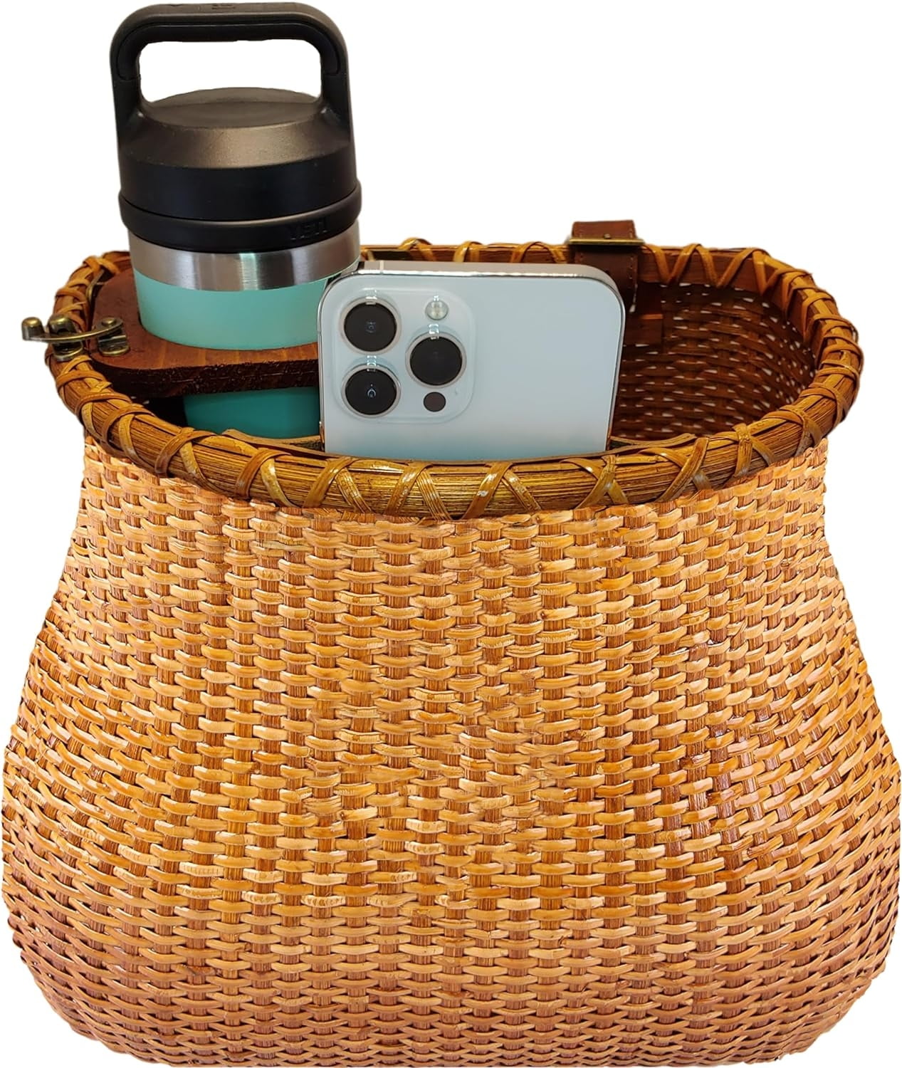 Bike Basket for Women Beach Cruiser or Scooter The Original Wicker Bicycle Baskets with Built in Cup Holder for Front Handlebar Classic Vintage Style Handmade Walmart