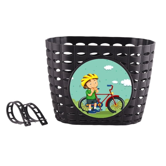 Bike Basket for Boy and Girls, Waterproof Plastic Handlebars Bike Baskets for Teen Kids Bike and Kids Tricycles