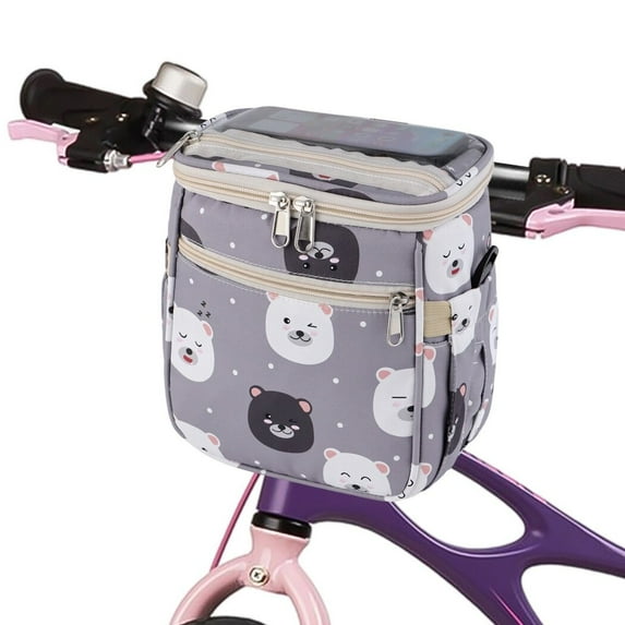 Bike Basket for Kids, Handlebar Front Organizer, Bicycle Storage Pouch, Decorative Cycle Bag for Scooters, Balance Bikes Accessory