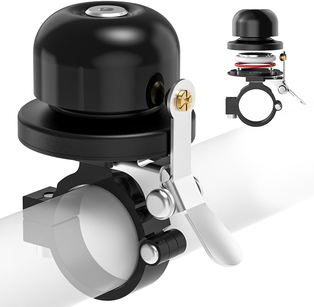 Bike Bell for Apple AirTag, Concealed AirTag Holder Under Bicycle Bell, AntiTheft Loud Sound