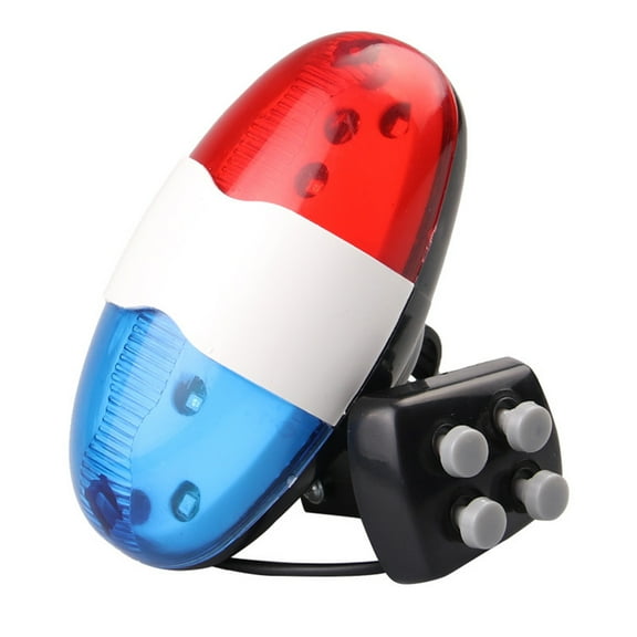 Bike Bell Bike Horns Kids Adult - Police Sound Light Electronic Horn - Bicycle Siren, 6 LED Light 4 Sounds Trumpet Light