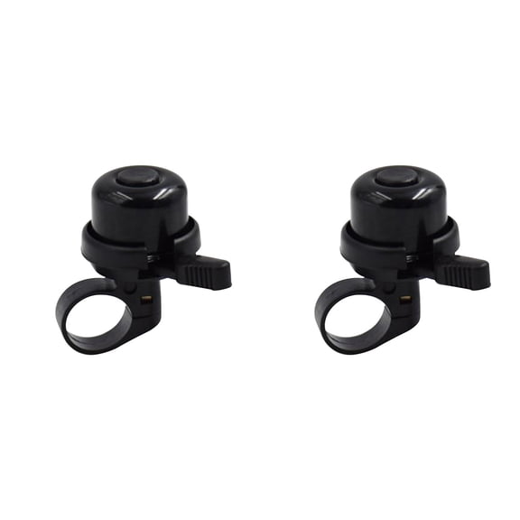 Bike Bells Aluminum Alloy, Loud Crisp Ringtone Bicycle Bell for Adults Kids, Easy Install Handlebar Bell for Mountain Road Bike, 2 Pack Bike Accessories for Safety Riding, Black