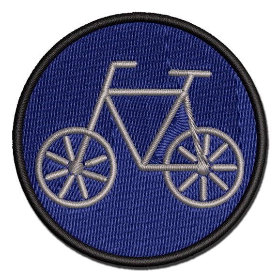 Bike Bicycle Doodle Applique Multi-Color Embroidered Iron-On Patch - 2.0 Inch Mini