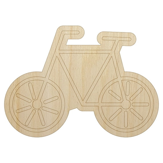 Bike Bicycle Doodle Wood Shape Unfinished Piece Cutout Craft DIY Projects - 6.25 Inch Size - 1/4 Inch Thick