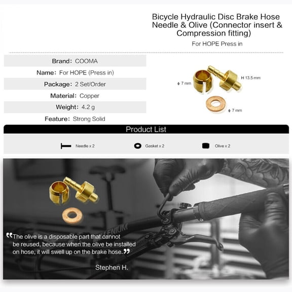 Bike Bicycle Hydraulic Brake Hose Nut Fittings Kit for HOPE TECH3 V4/E4/X2