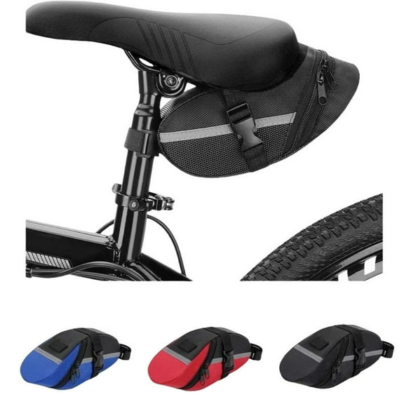 Bike Bicycle Saddle Bag Waterproof Cycling Under Seat Storage Rear Pouch Bag Black