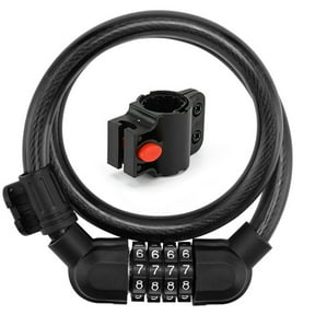 Bike Cable 4-Digit Combination Bicycles for Cycles, Mountain Bike, High Security & Bike Chain Locks
