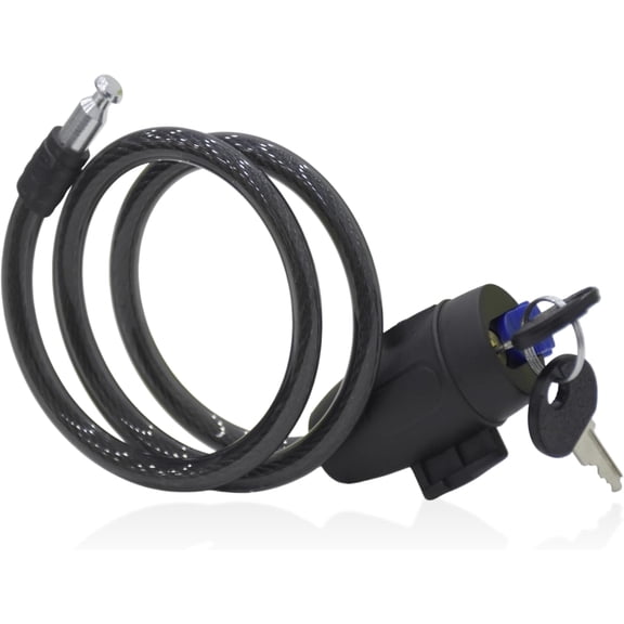 Bike Cable Lock - 2.3 FT Heavy Duty Bicycle Lock with 2 Keys, Weatherproof Anti-Theft Security Cable for Motorcycle, Scooter, Ebike