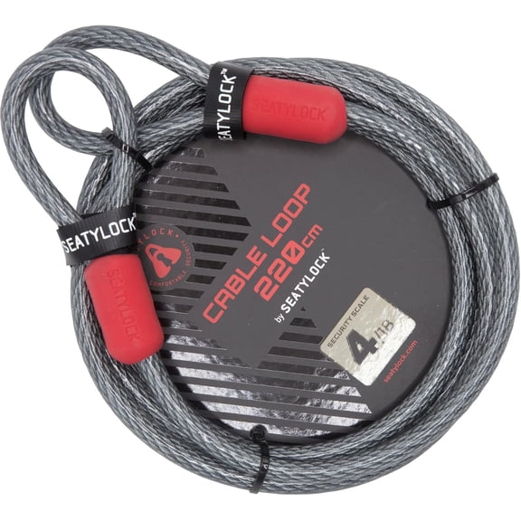 Bike Cable Lock - Anti Theft Triple Braided Steel Cable with Loops for Bike Security - Universal Fit Flexible Large Locking Cables for Bicycle U Chain or Folding Lock - 86.6"