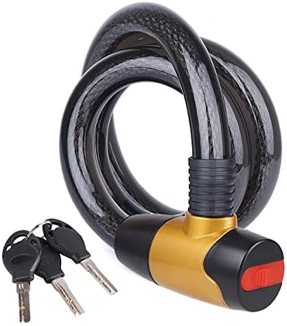 Bike Cable Lock with Keys, 4FT x 23 mm Bike Lock Cable, Durable Steel, Anti-Theft Outdoor Waterproof Locks for Bike, Ebike, Scooter, Motorcycle, Warehouse, Fence Shed, Gate