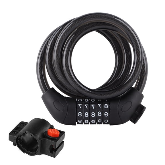 Bike Cable Lock with 5 Digits Shear-Resistant PVC Coating Universal Anti-Theft Security Protection Bicycle Scooter Safety Lock