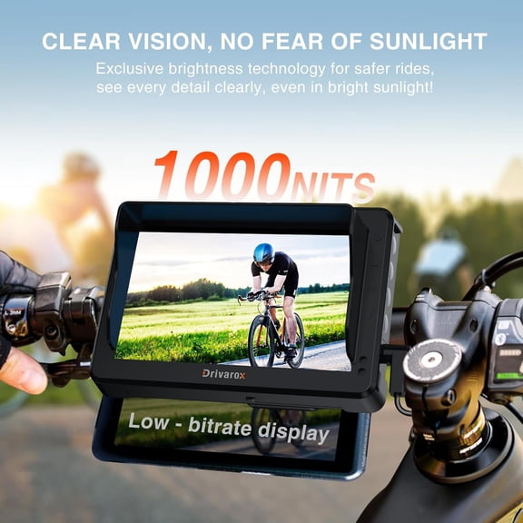 Bike Camera with 8000mAh Rechargeable Battery, 4.3" HD 1080P Sunshade, 120 Wide Angle View, Night Vision, for Ebike, Mountain and City Bike