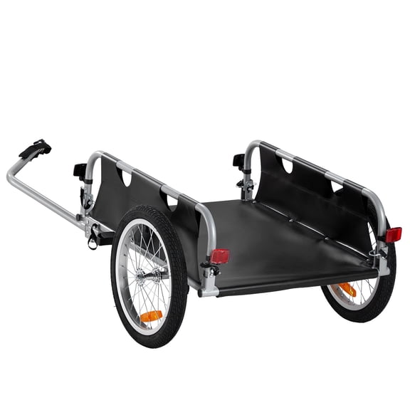 Bike Cargo Trailer, 100 lbs Load Capacity, Heavy-Duty Bicycle Wagon Cart, Foldable Compact Storage & Quick Release with Universal Hitch, 16" Wheels, Safe Reflectors, Fits 22"-28" Bike Wheels