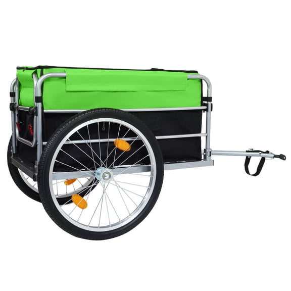 Bike Cargo Trailer, Heavy Duty Bicycle Wagon Cart 220 lb Load, 20" Wheels Foldable Bike Luggage Cart with Universal Hitch and Removable Waterproof Cover for Groceries, Camping and Shopping