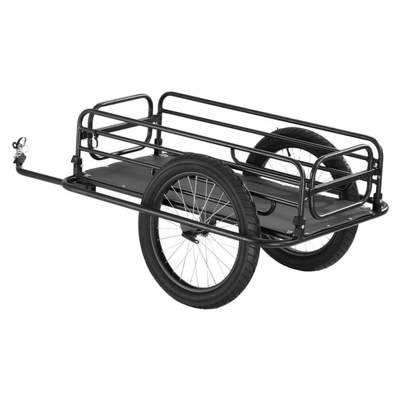 Bike Cargo Trailer Heavy Duty Foldable 275 lbs Capacity 20 Inch Wheels Universal Hitch Quick Release Compact Storage Carbon Steel Frame