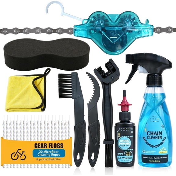 Bike Chain Care Kit with Cleaner, Lubricant and Cleaning Tools