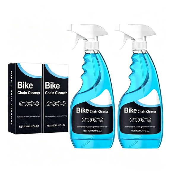 Bike Chain Cleaner Spray - 120ml Powerful Rust Prevention, Removes Dirt & Grease, Easy to Use for Motorcycles, Bicycles, Outdoor Bike Maintenance Tool (2PC)