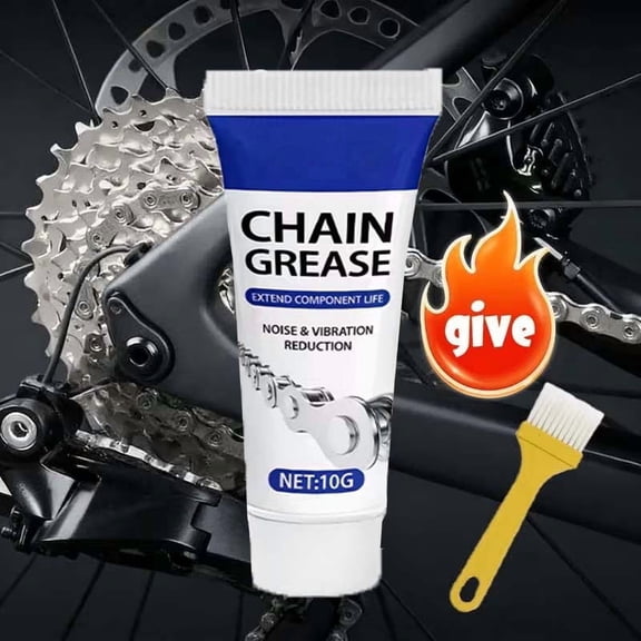 Bike Chain Grease Lubricant For Bicycle And Motorcycle Surfaces, High-Adhesion Formula For Noise Reduction And Rust Protection, Long-Lasting Grease With Applicator Brush