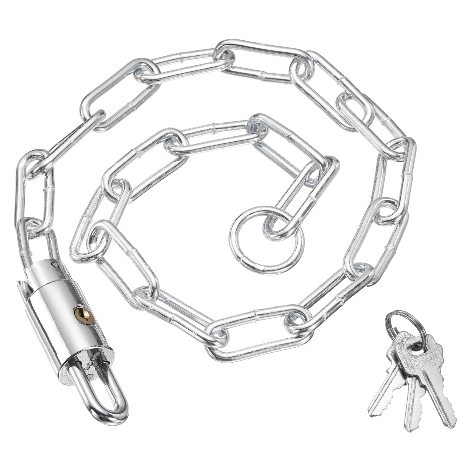 Bike Chain Lock, (27 Inch, Silver) (1 Pcs), Manganese Steel Anti-Theft Bicycle Round Chain Lock with Keys, Suit for - Bike/Motorcycle/Scooter/Truck