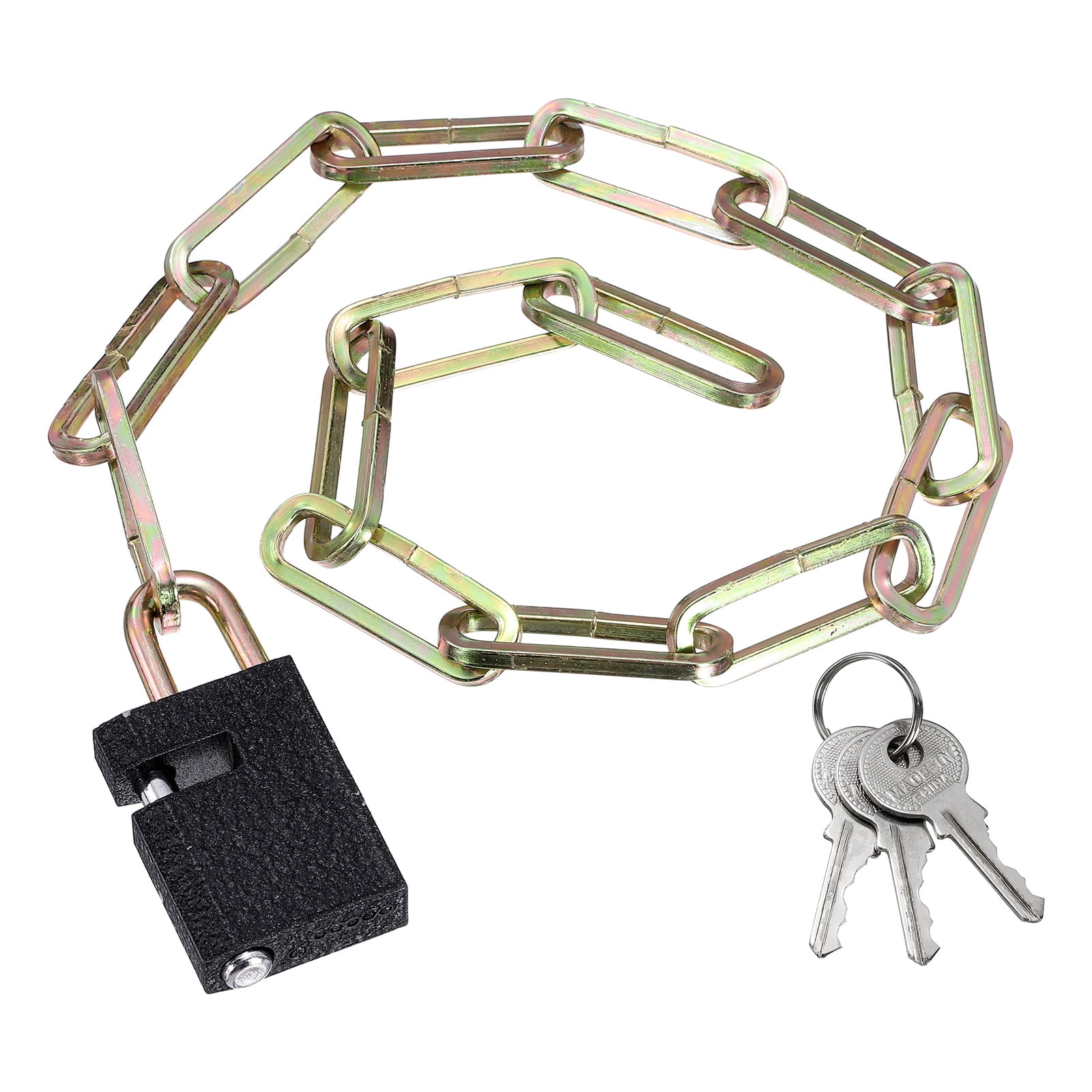 Bike Chain Lock, (28 Inch, Black) (1 Pcs), Manganese Steel Anti-Theft Bicycle Square Chain Lock with Keys, Suit for - Bike/Motorcycle/Scooter/Truck