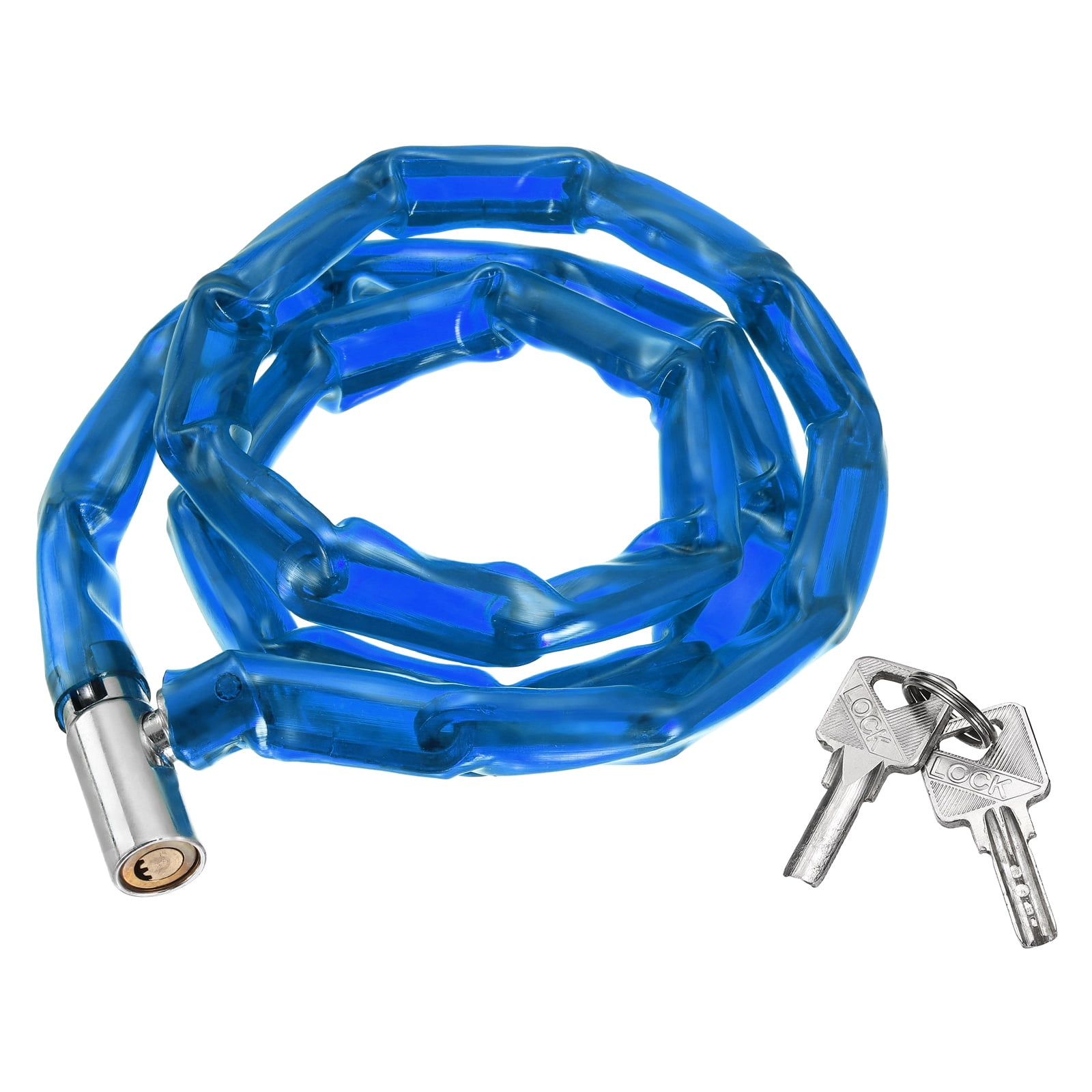 Bike Chain Lock, (48 Inch, Blue) (1 Pcs), Manganese Steel Anti-Theft Bicycle Chain Lock with Keys, Suit for - Bike/Motorcycle/Scooter/Truck