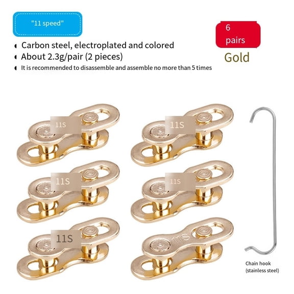 Bike Chain Quick Link - 8/9/10/11/12-Speed Gold/Silver (Carbon Steel)