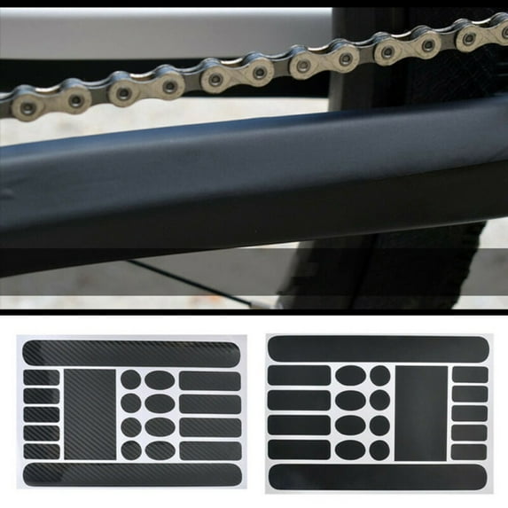 Bike Chain Stay Frame Scratch Protector Sticker Cover Bicycle Pad Guard Cases Protective Film Leather Anti-Scratch Anti-Scratch Carbon Black Fangkenuo
