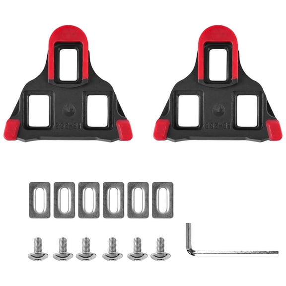 Bike Cleats, Cycling Cleats ABS Cycling Self Locking System Pedal Cleats Portable and Lightweight for Mountain Bikes and Road Bikesred