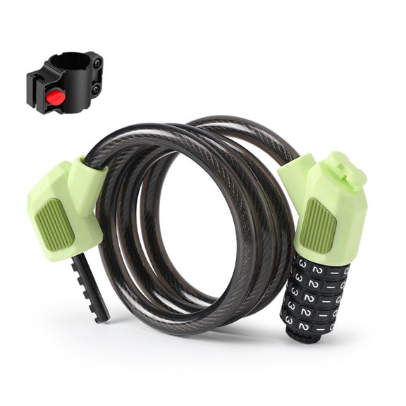 Bike Code Lock Small Security Bike Lock for Mountain Bicycles, Bike Lock Cable 5Digits Resettable Combination Cable Lock